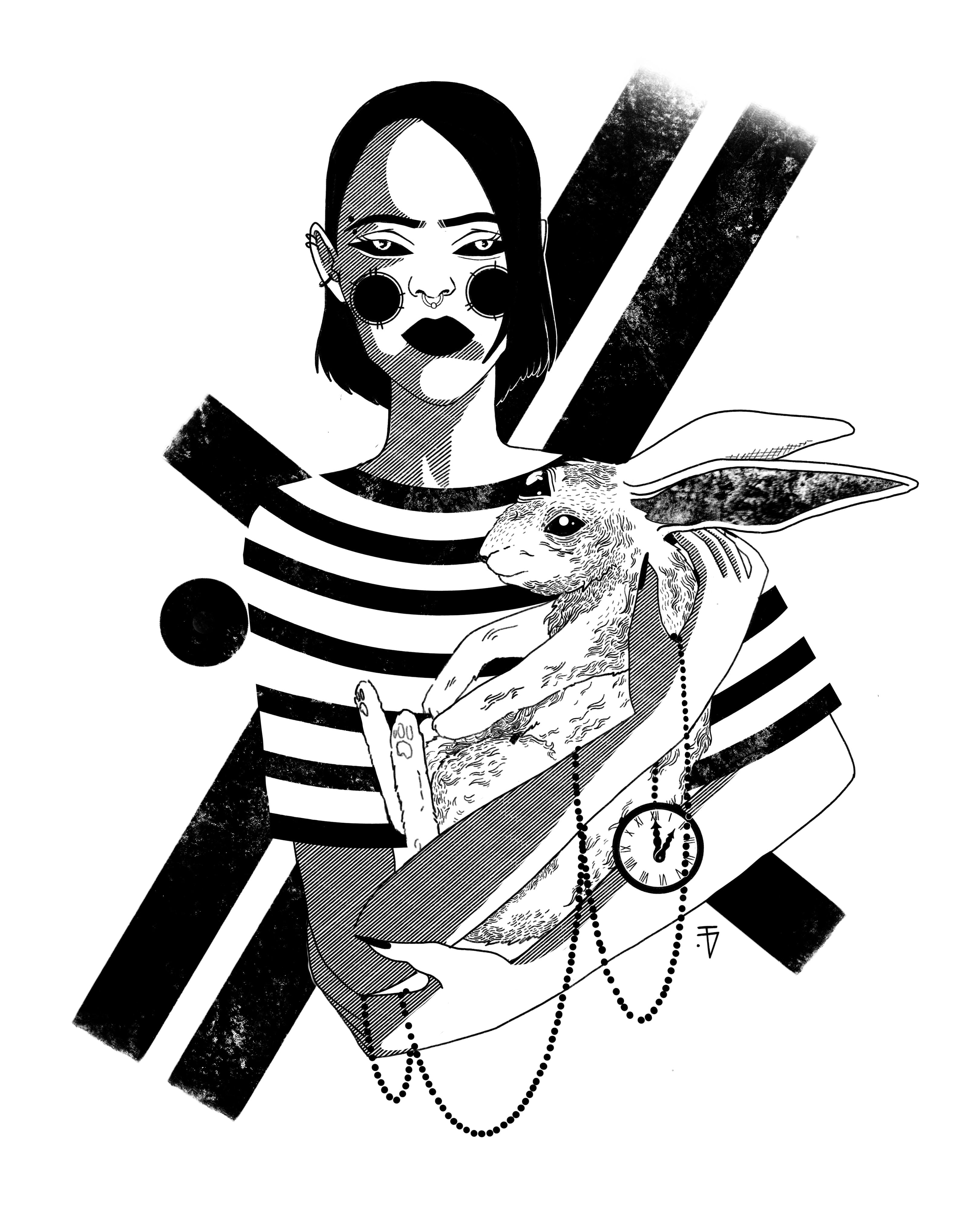 black and white drawings