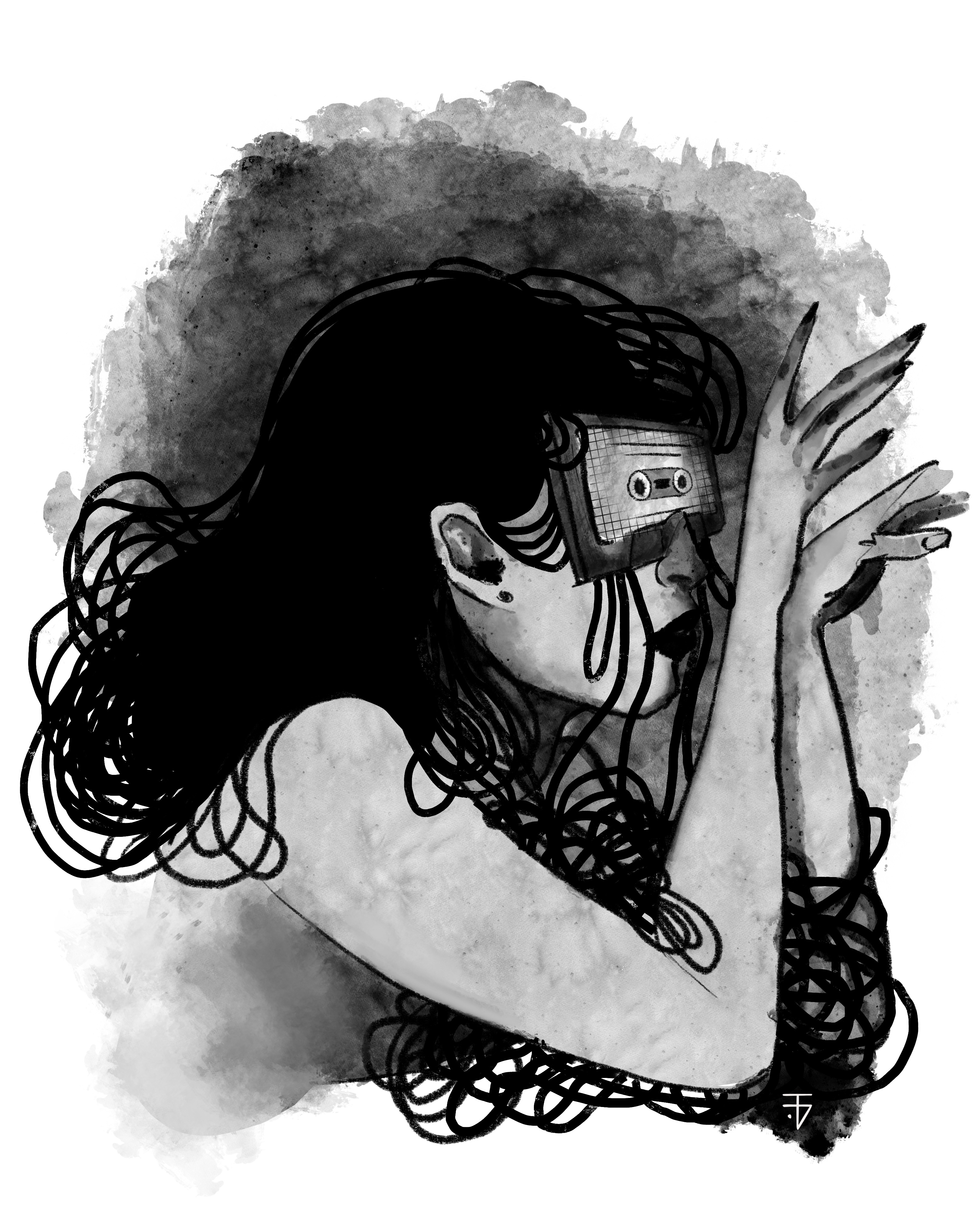 black and white drawings